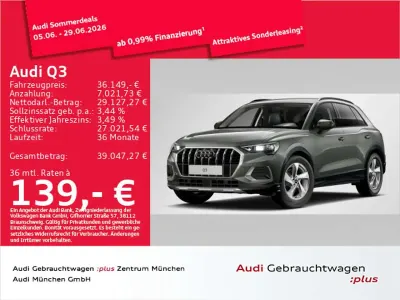 Gebraucht Audi Q3 Advanced 150 PS (110 kW) 2025 Chronosgrau metallic SUV