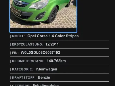 Gebraucht Opel Corsa S 87 PS (63 kW) 2011 Grün Kleinwagen