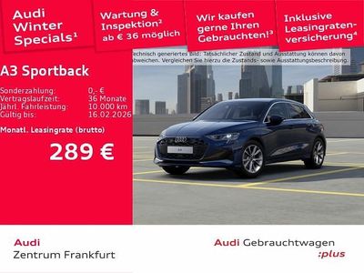 Navarrablau metallic/navarrabl Gebraucht 2025 Audi A3 Advanced Limousine | 32.439 € (Superpreis)