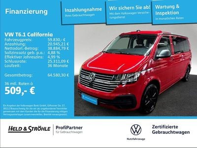 Gebraucht VW California Coast 150 PS (110 kW) 2022 Kirschrot Van