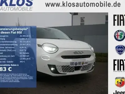 Ny Fiat 600 La Prima 110 HK (80 kW) 2026 Hvid SUV
