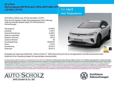 Gebraucht VW ID.4 Pure 125 kW (170 PS) 2023 Weiß SUV