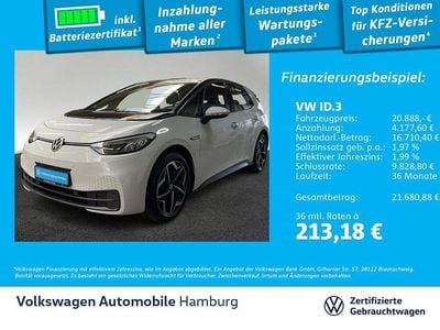 Gebraucht VW ID.3 Pro 106 kW (145 PS) 2022 2y gletscherweiß metallic Kleinwagen