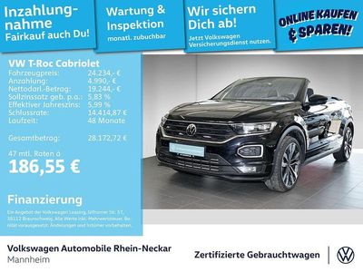 Gebraucht VW T-Roc Cabriolet R-line 150 PS (110 kW) 2021 Schwarz Cabrio