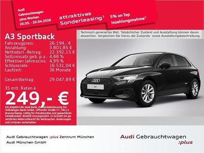 Gebraucht Audi A3 Basis 150 PS (110 kW) 2023 Brillantschwarz Limousine