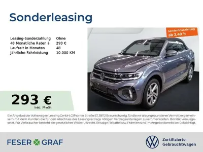 Gebraucht VW T-Roc Cabriolet R-line 150 PS (110 kW) 2025 Rauchgrau metallic schwarz Cabrio