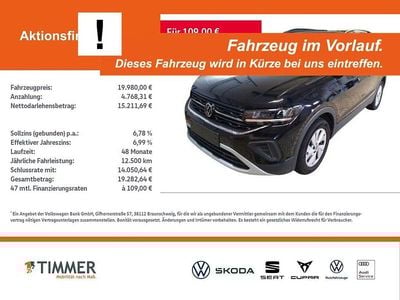 Gebraucht VW T-Cross Life 95 PS (69 kW) 2024 Schwarz SUV