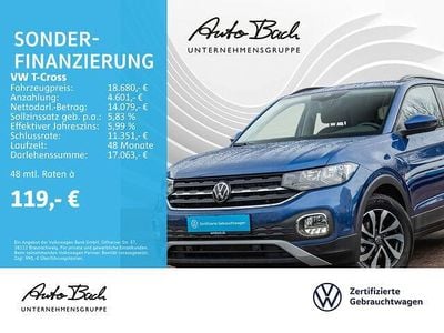 Blau (reef blue metallic) Gebraucht 2022 VW T-Cross Active SUV | 18.680 € (Guter Preis)