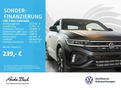 Gebraucht VW T-Roc Cabriolet R-line 150 PS (110 kW) 2024 Schwarz (deep black matt) Cabrio