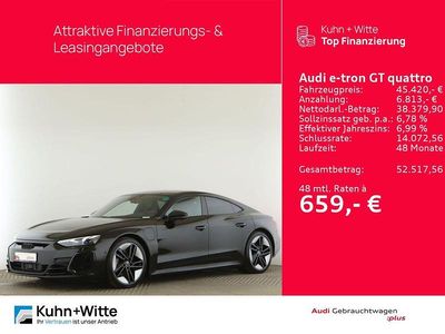 Mythosschwarz metallic Gebraucht 2022 Audi e-tron GT quattro Ambiente Limousine | 45.420 € (Guter Preis)