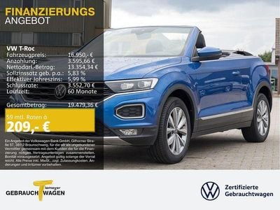 Gebraucht VW T-Roc Cabriolet Style 150 PS (110 kW) 2021 Blau Cabrio