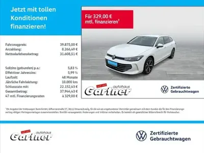 Gebraucht VW Passat Business 150 PS (110 kW) 2024 Weiß Kombi