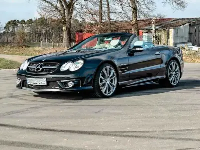 Brugt Mercedes SL600 500 HK (367 kW) 2003 Sort Cabriolet