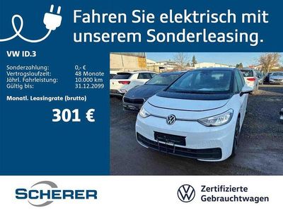 Gebraucht VW ID.3 Pro 107 kW (146 PS) 2022 Gletscherweiß metallic schwarz (metallic) Kleinwagen