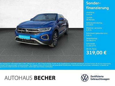 Gebraucht VW T-Roc Cabriolet Style 150 PS (110 kW) 2022 Blau Cabrio