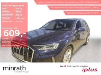 Blau Gebraucht 2021 Audi Q7 S-Line SUV | 53.710 € (Fairer Preis)