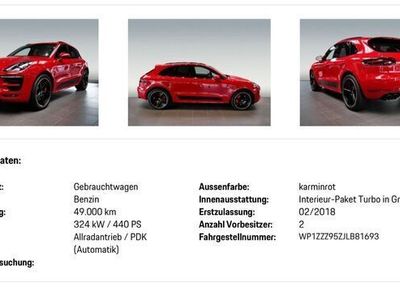 gebraucht Porsche Macan Turbo Performance Paket Karminrot