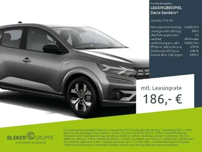 Ny Dacia Sandero Journey 91 HK (66 kW) 2025 Grå Halvkombi
