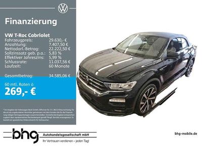 Gebraucht VW T-Roc Cabriolet R-line 150 PS (110 kW) 2022 Schwarz Cabrio