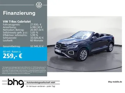 Gebraucht VW T-Roc Cabriolet Style 150 PS (110 kW) 2022 Deep black perleffekt/schwarz Cabrio
