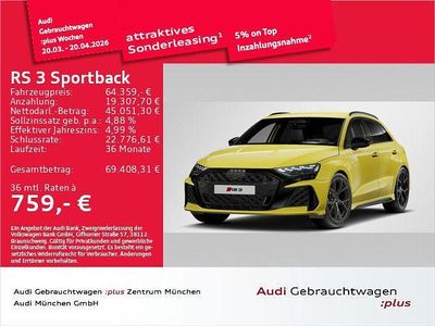 Gebraucht Audi RS3 Sport 400 PS (294 kW) 2025 Pythongelb metallic Limousine