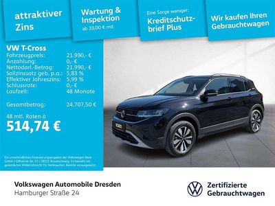 Gebraucht VW T-Cross Life 95 PS (69 kW) 2025 Deep black perleffekt SUV
