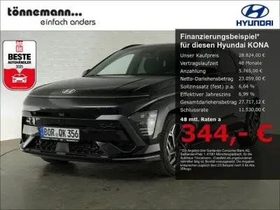 Gebraucht Hyundai Kona N Line 170 PS (125 kW) 2025 Schwarz SUV