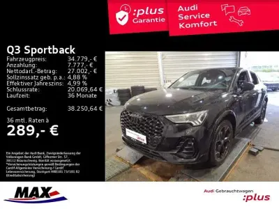 Brugt Audi Q3 Sportback S-Line 245 HK (180 kW) 2022 Sort SUV
