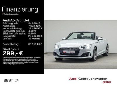 Gletscherweiß metallic Gebraucht 2022 Audi A5 Cabriolet S-Line Cabrio | 34.999 € (Superpreis)