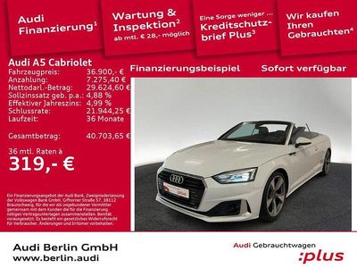 Gebraucht Audi A5 Cabriolet Advanced Plus 163 PS (119 kW) 2022 Gletscherweiß metallic/verdeck Cabrio