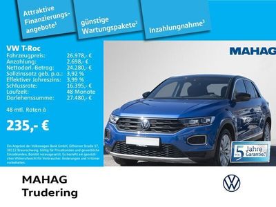 Ravennablau metallic schwarz Gebraucht 2021 VW T-Roc Sport SUV | 29.682 € (Etwas zu teuer)