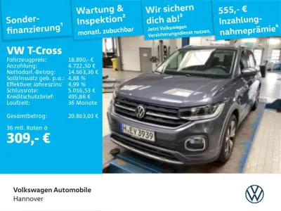 Usado VW T-Cross Style 110 CV (80 kW) 2022 Gris SUV