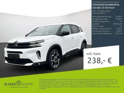 Gebraucht Citroën C5 Aircross 136 PS (100 kW) 2024 Lack weiss banquise/typ aussenverkleidung spiegel flach standard SUV