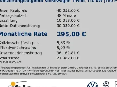 Nouă VW T-Roc Life 150 CP (110 kW) 2026 Gri SUV