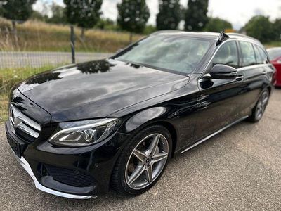 Schwarz Gebraucht 2017 Mercedes C220 AMG line Kombi | 13.490 € (Fairer Preis)