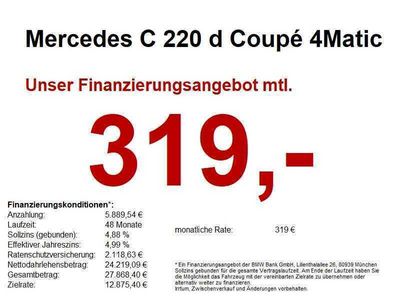 gebraucht Mercedes C220 d Coupé 4Matic AMG Line HUD NAVI RFK