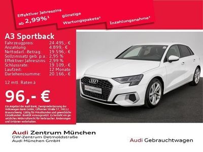 Gebraucht Audi A3 Sportback Advanced 110 PS (80 kW) 2022 Weiß Kleinwagen