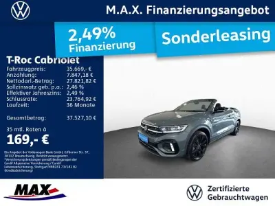 Gebraucht VW T-Roc Cabriolet R-line 150 PS (110 kW) 2025 Petroleum blue metallic schwarz (metallic) Cabrio