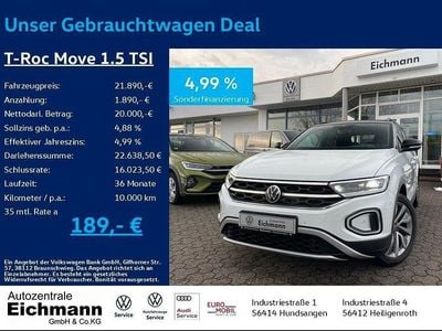 Gebraucht VW T-Roc Move 110 PS (80 kW) 2024 Weiß SUV