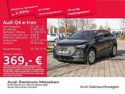 Mythosschwarz metallic Gebraucht 2023 Audi Q4 e-tron Comfort SUV | 31.287 € (Guter Preis)