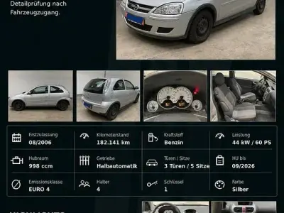 Gebraucht Opel Corsa Edition 60 PS (44 kW) 2006 Silber Kleinwagen