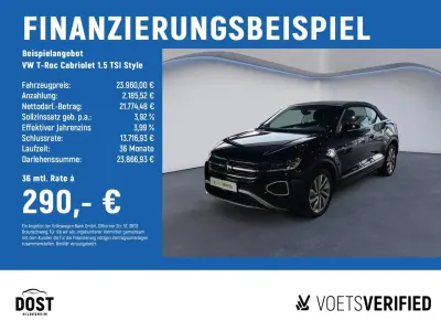 Gebraucht VW T-Roc Cabriolet Style 150 PS (110 kW) 2022 Schwarz Cabrio