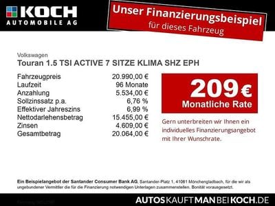 Gebraucht VW Touran Active 150 PS (110 kW) 2020 Schwarz Van / Kleinbus