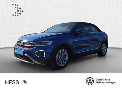 Gebraucht VW T-Roc Cabriolet Style 150 PS (110 kW) 2022 Ravennablau metallic/schwarz Cabrio