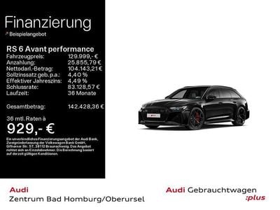 Mythosschwarz metallic Gebraucht 2025 Audi RS6 Performance Kombi | 128.960 € (Guter Preis)