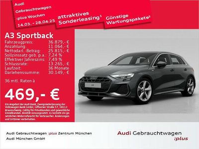 Grau Gebraucht 2024 Audi A3 S-Line Limousine | 36.879 € (Guter Preis)