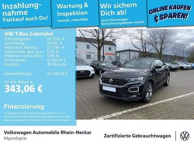 Gebraucht VW T-Roc Cabriolet R-line 150 PS (110 kW) 2021 Schwarz Cabrio