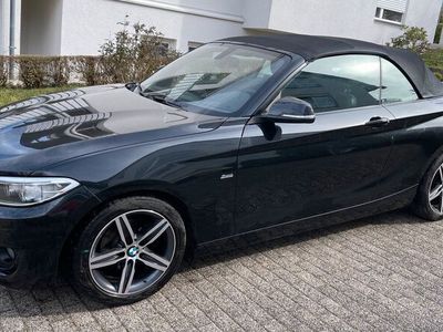 gebraucht BMW 218 i SportLine Cabrio, schwarzmet.Benzin, 44000km,Service neu