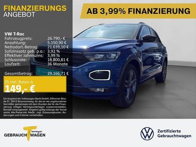 Second-hand VW T-Roc R-line 150 CP (110 kW) 2021 Albastru SUV