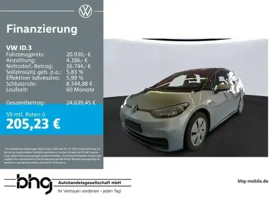 Begagnad VW ID.3 Pure 110 kW (150 HK) 2023 Svart Halvkombi